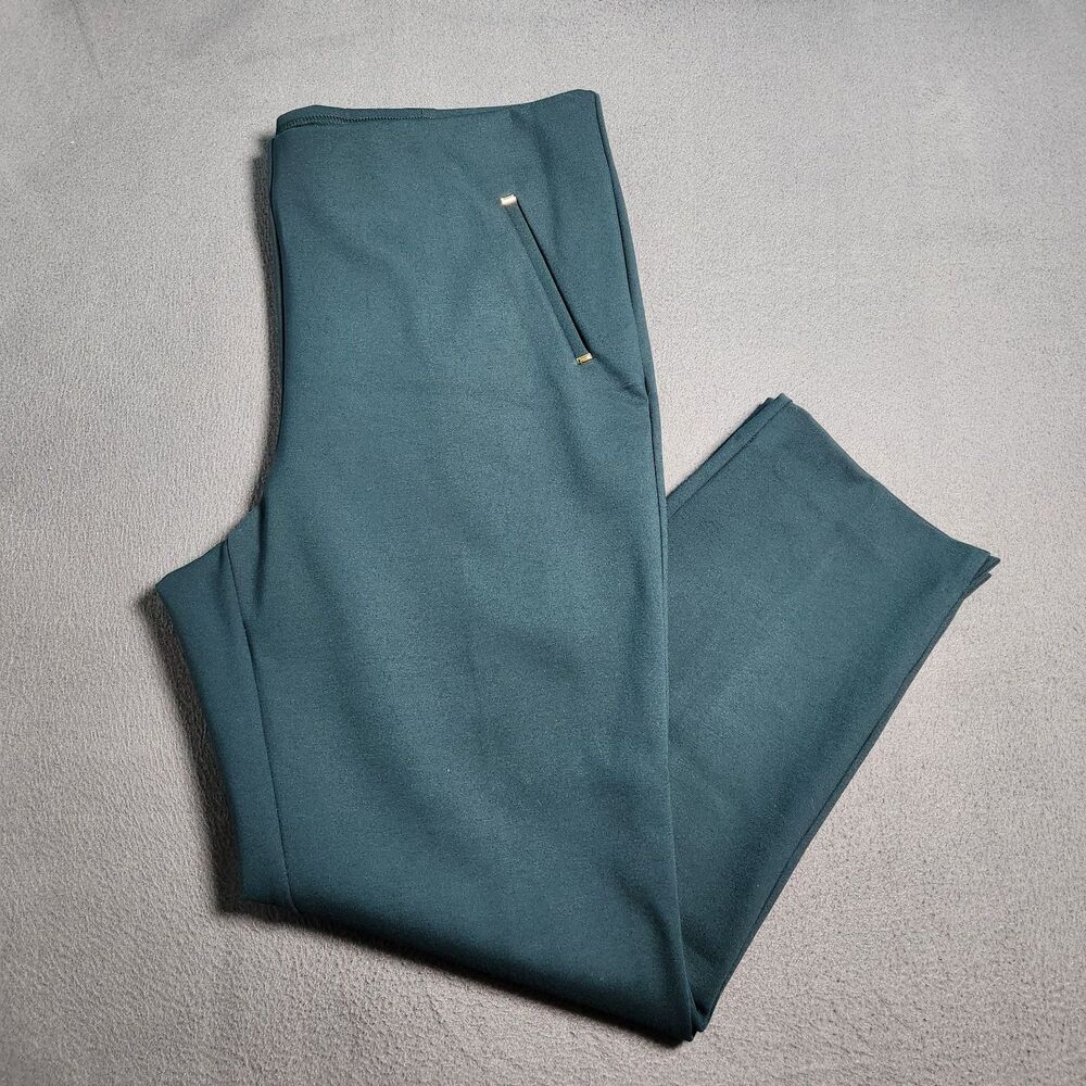 Chico's Women 3 US 16 Green High Rise Juliet Slim Trim Detail Ankle Pants